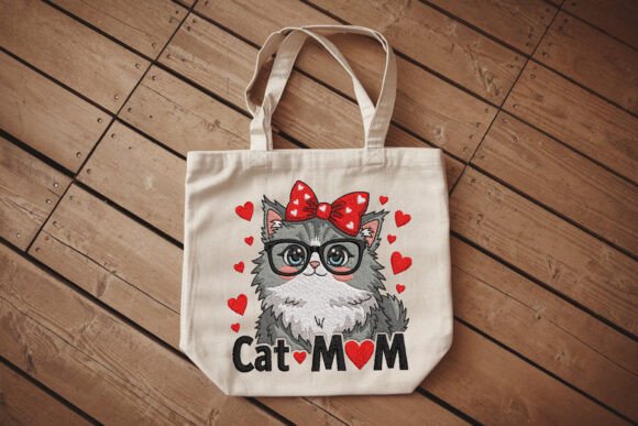 Cat Mom Design Embroidery Files