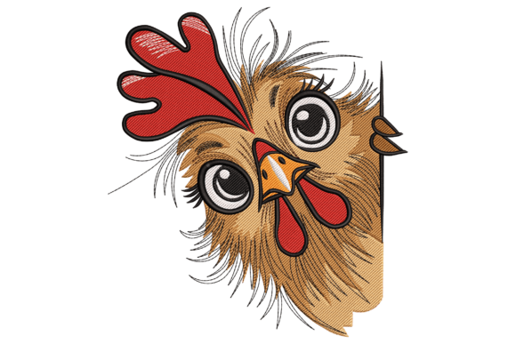 Curious Chicken Peeking Embroidery Files