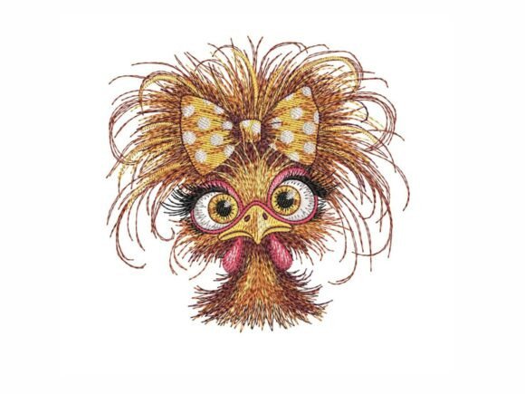 Funny Crazy Chicken Embroidery Files
