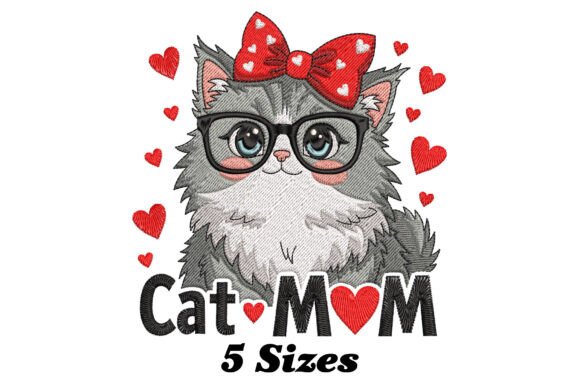 Cat Mom Design Embroidery Files