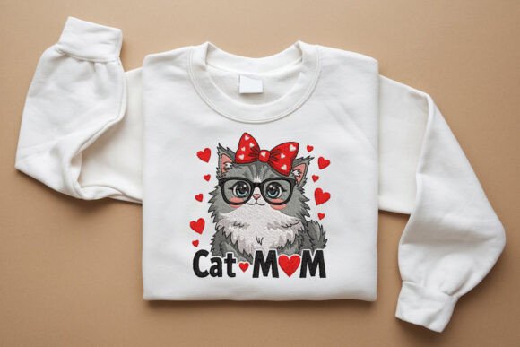Cat Mom Design Embroidery Files