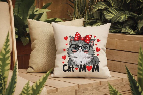 Cat Mom Design Embroidery Files