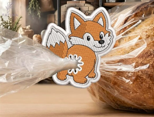 Cute Fox Bag Tie Embroidery Design Files