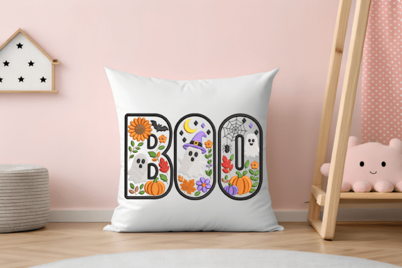 Cute Spooky Halloween Ghost Boo Embroidery Design