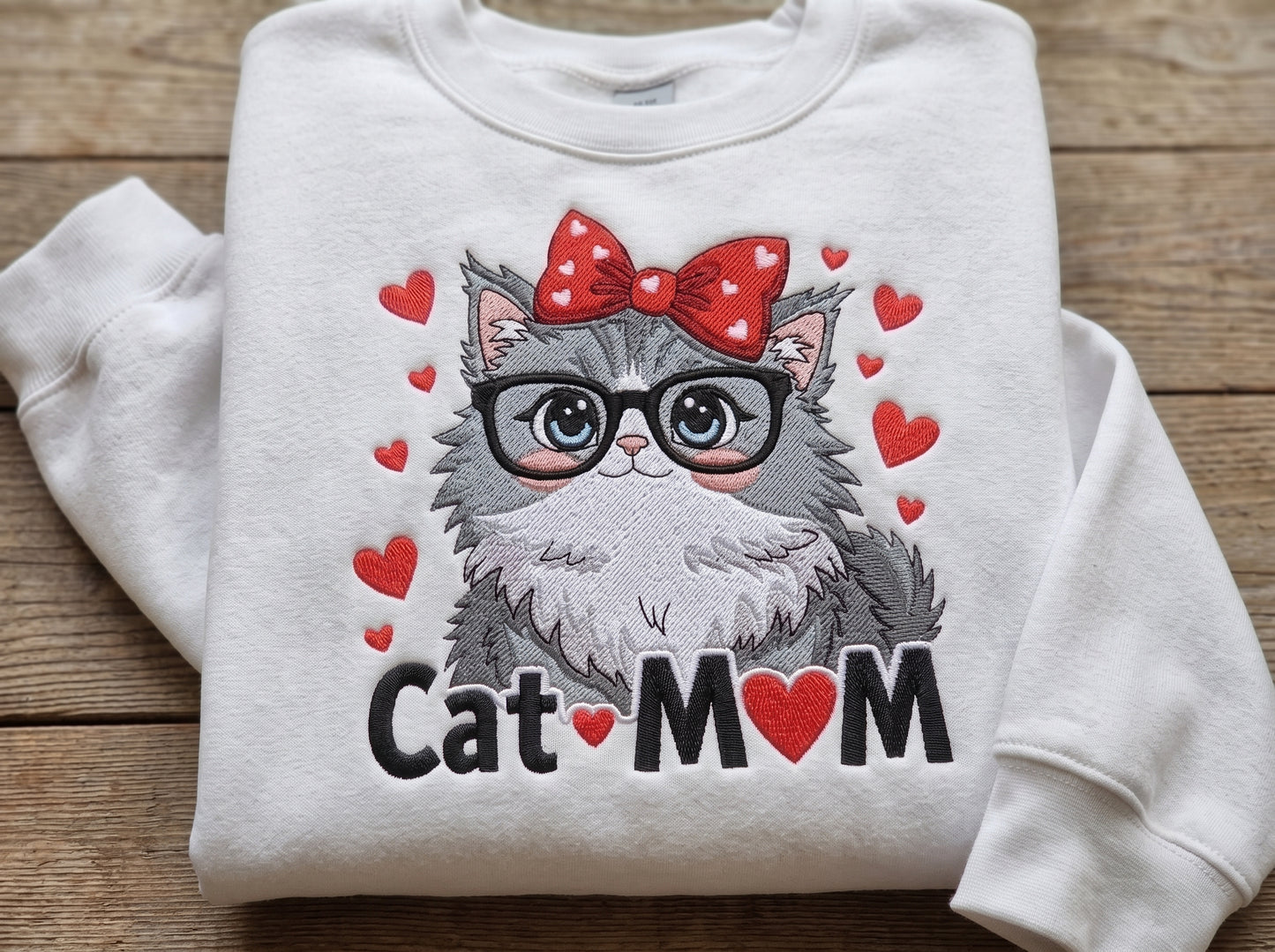 Cat Mom Design Embroidery Files
