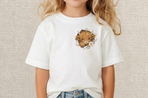 Highland Cow Embroidery Design