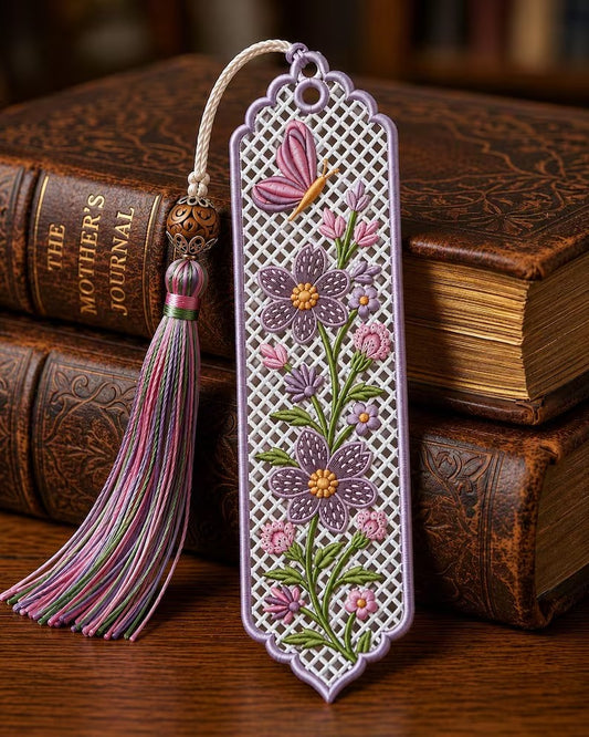 FSL Lavender Butterfly Bookmark Embroidery Design Files