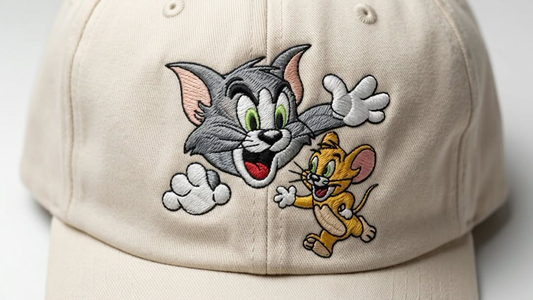 Cute Tom & Jerry Hat Embroidery Design