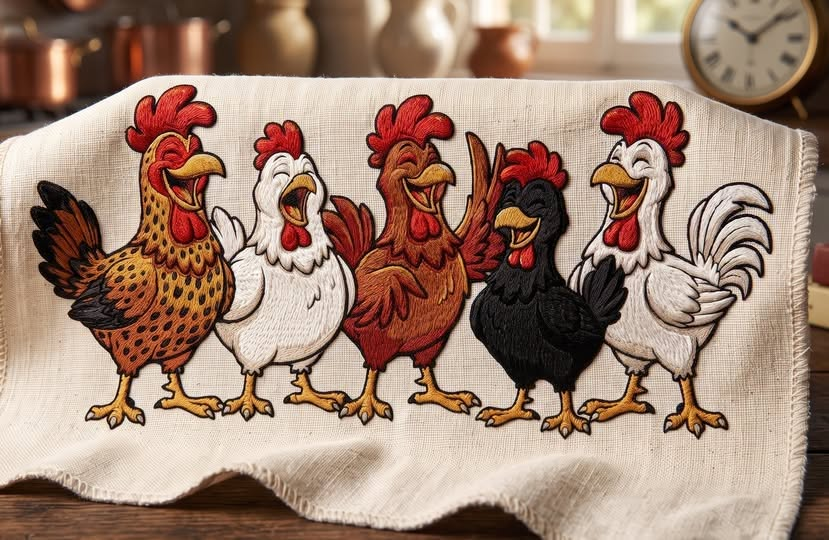 Funny Chicken Embroidery Design Files